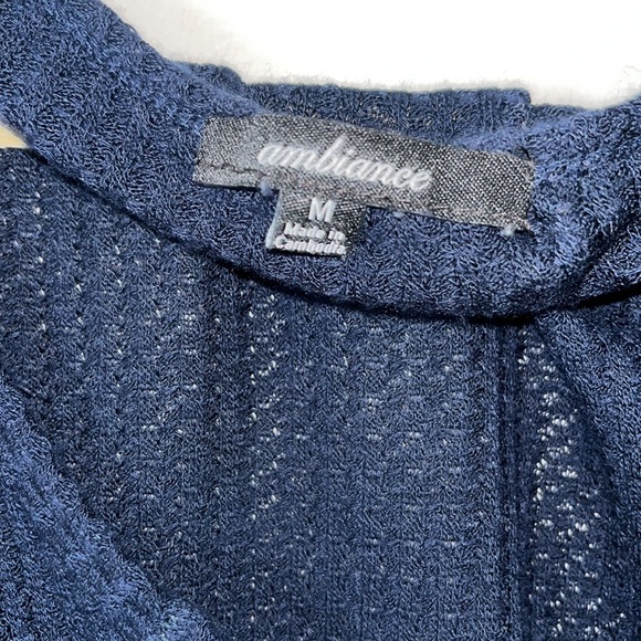 💙blue fake button up swoop neck shirt - Picture 2 of 5